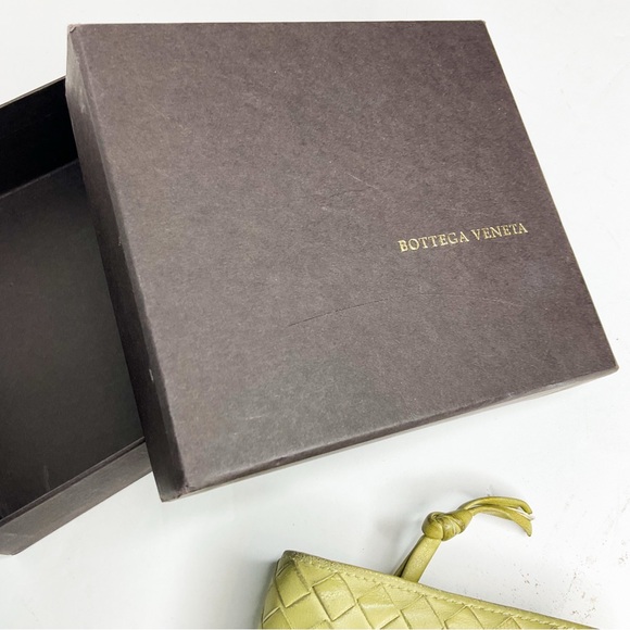 Bottega Veneta Cream Mushroom/Yellow Hue Woven Leather French Flap Wallet - Picture 4 of 10